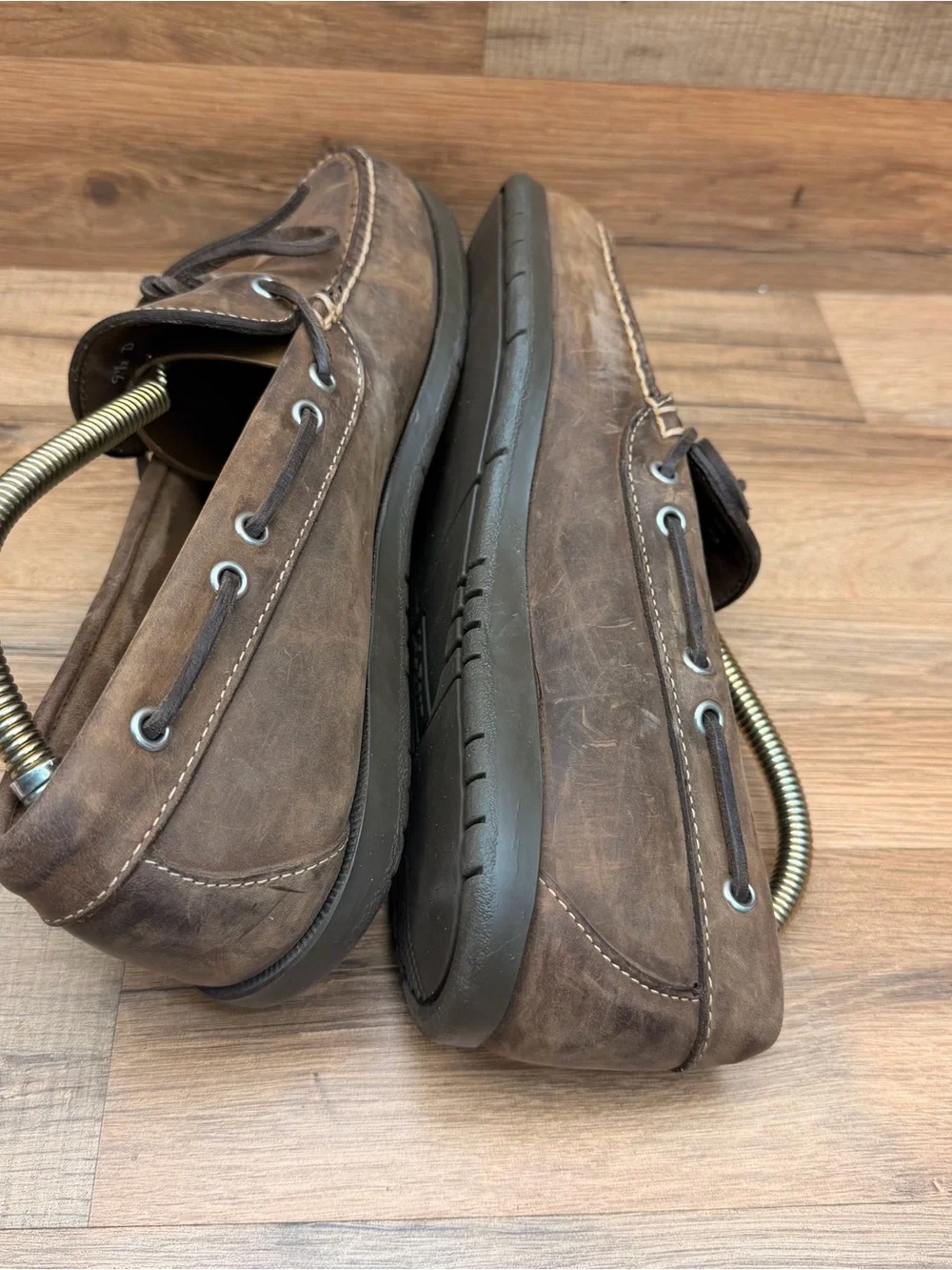LL Bean Men's size 9.5D Brown Leather Moccasin Driving Loafers